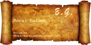 Bersi Galamb névjegykártya